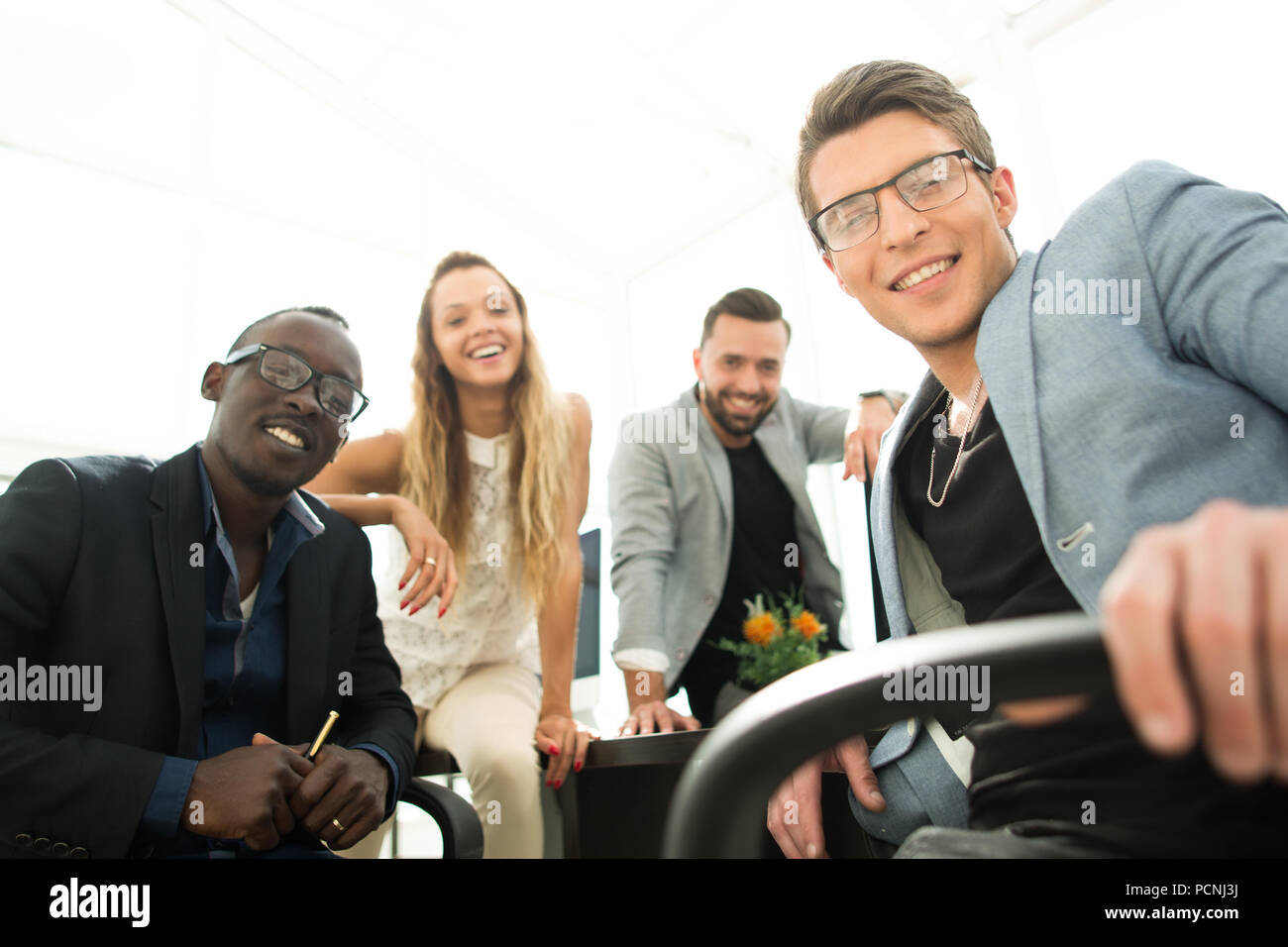 successful business team in the office Stock Photo - Alamy