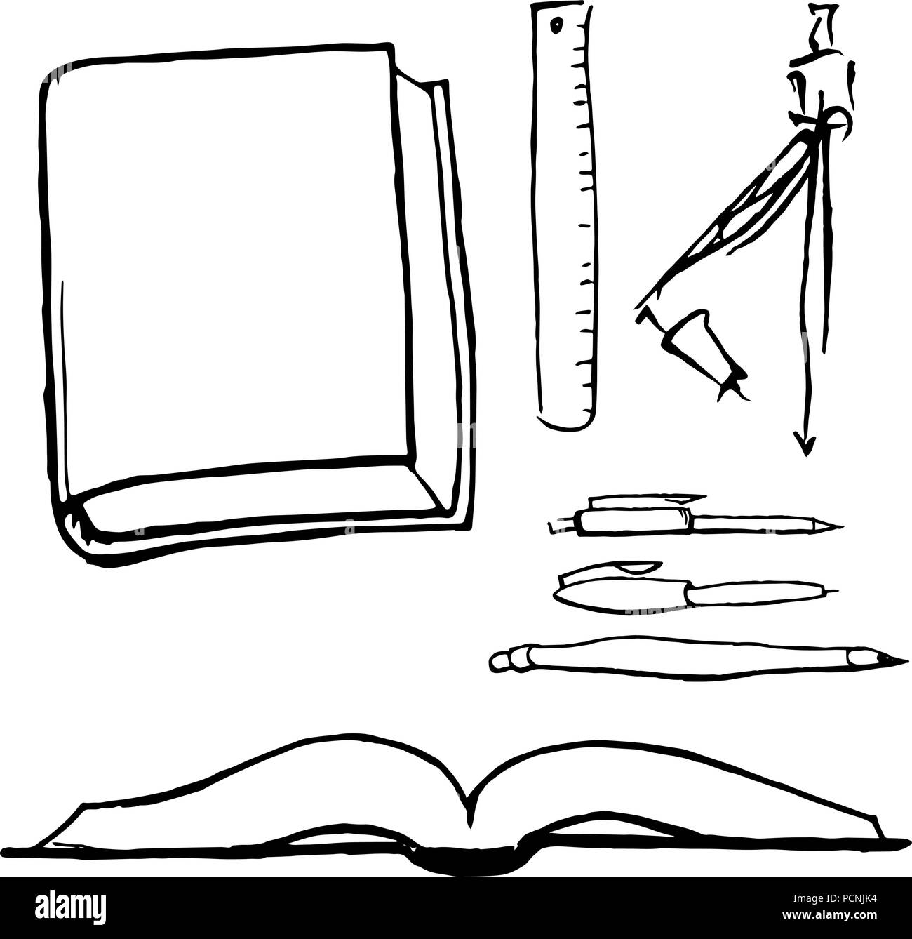 Paterns of school items. Stock Vector