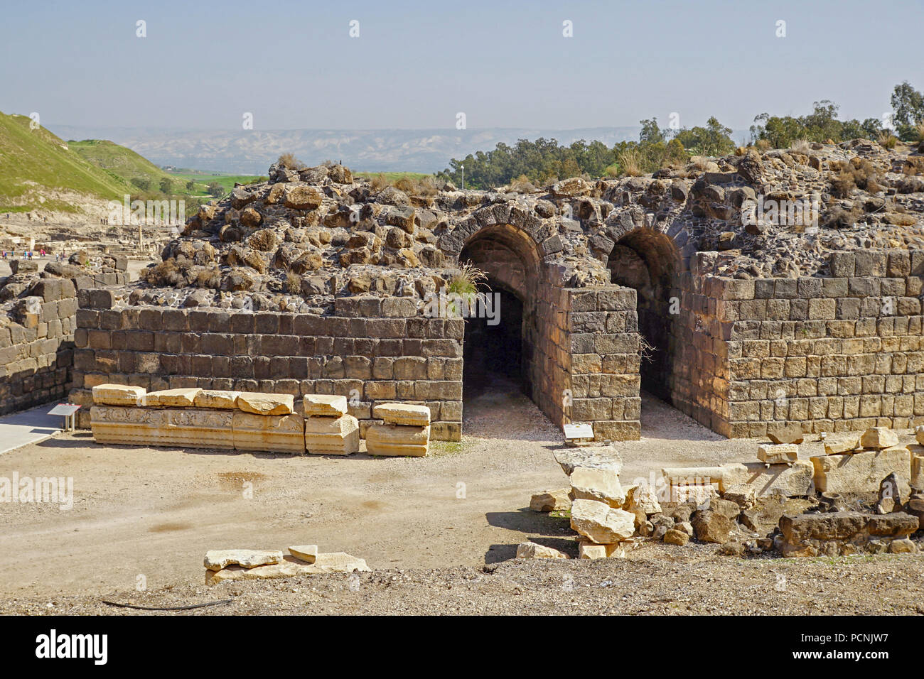 Israel, Bet Shean, Scythopolis, The entrance to the Roman theatre dating from the first century CE. Stock Photo