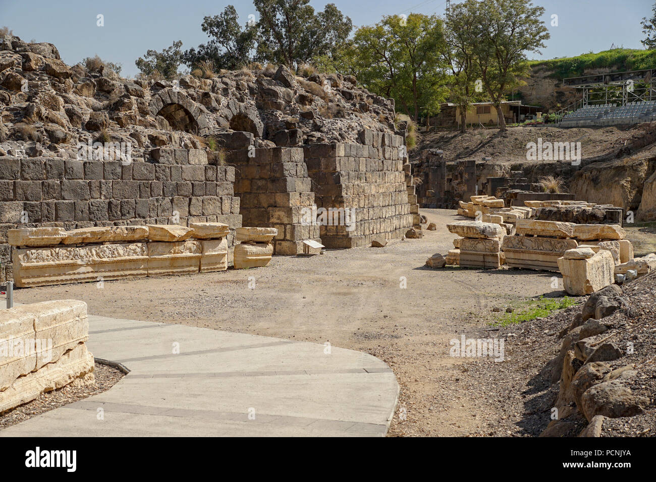 Israel, Bet Shean, Scythopolis, The entrance to the Roman theatre dating from the first century CE. Stock Photo