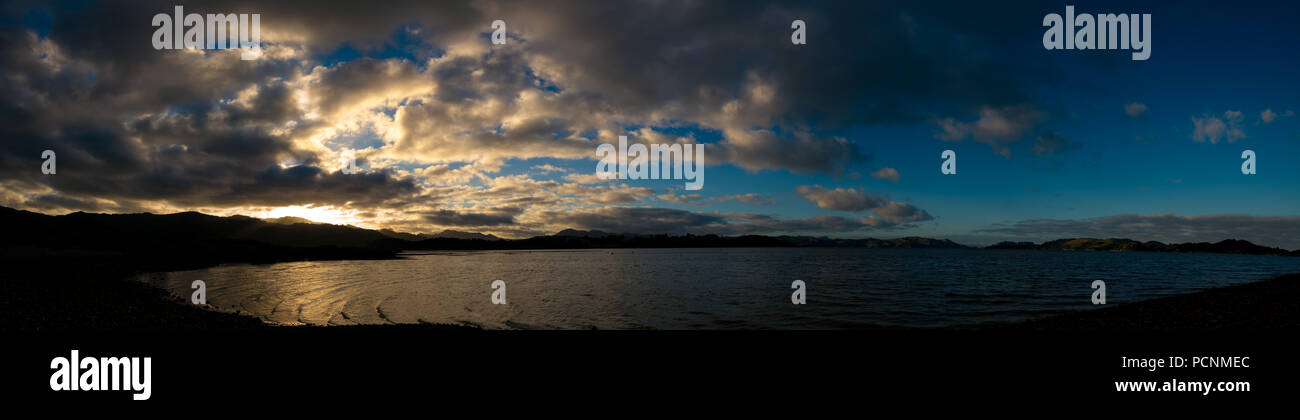 Panorama of sunset of the Bay Stock Photo