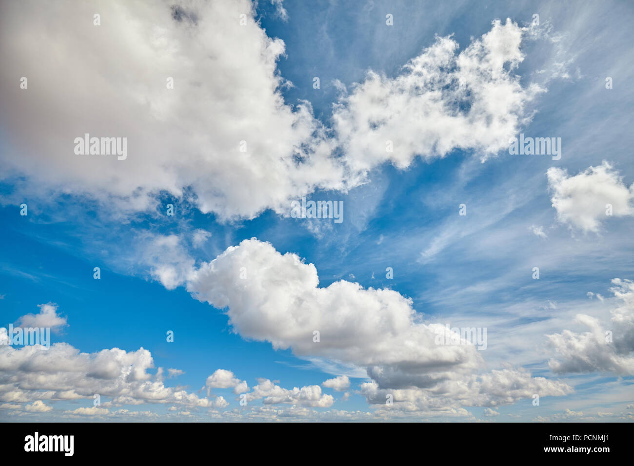 Picture of a beautiful cloudscape on a sunny day. Stock Photo