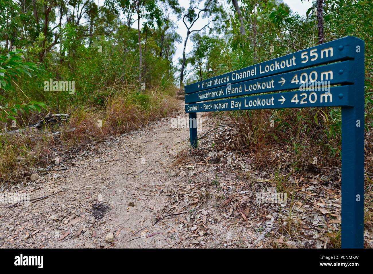 Sign for the Hinchinbrook island and channel lookouts, Cardwell