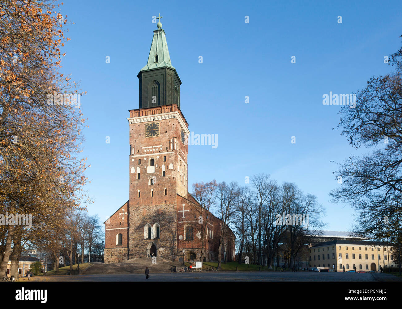 Blick von Westen, älteste Kirche Finnlands, 13. Jahrhundert Stock Photo