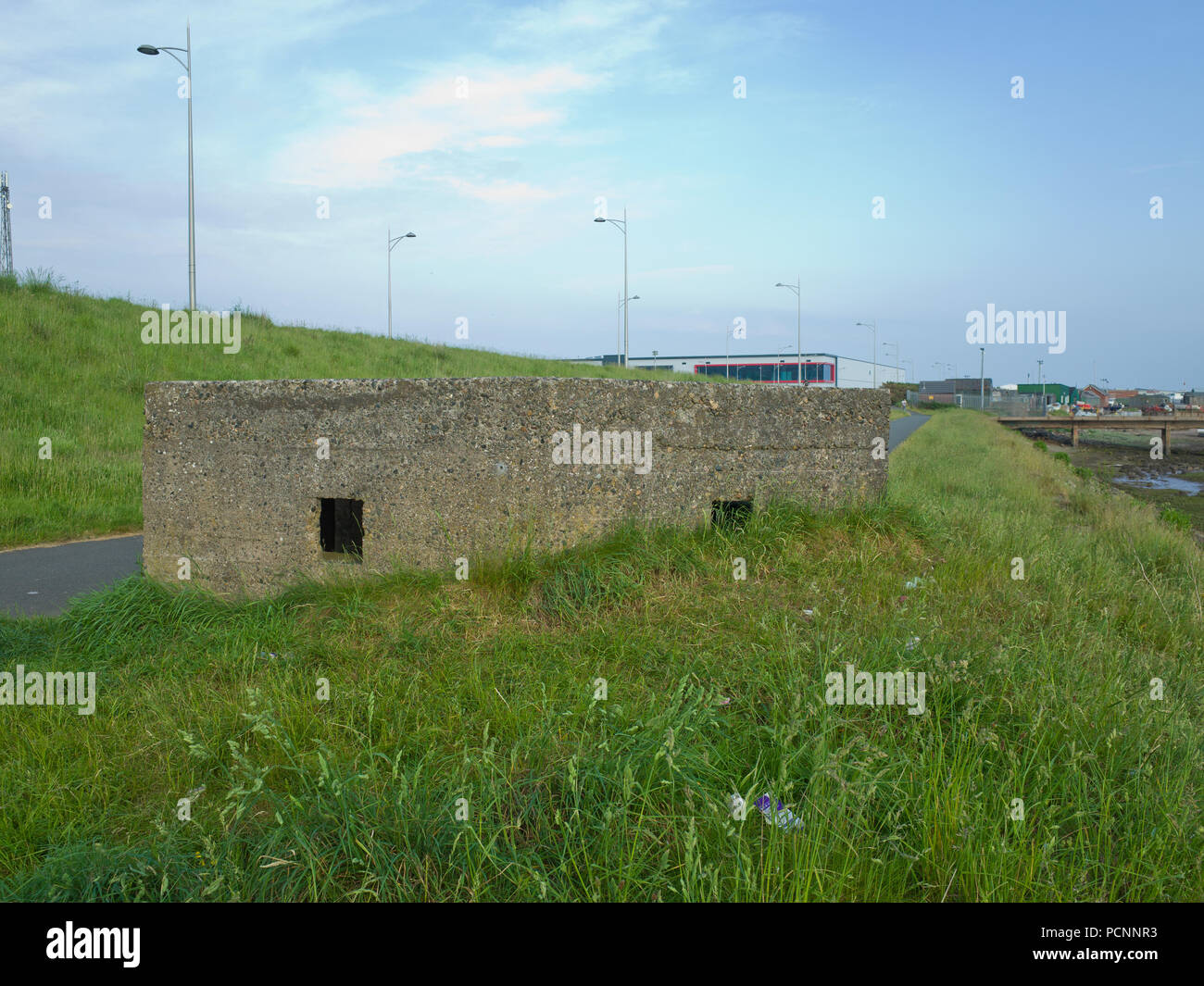 World War II 11 2 two pill box Barrow Island Barrow in Furness Uk Stock