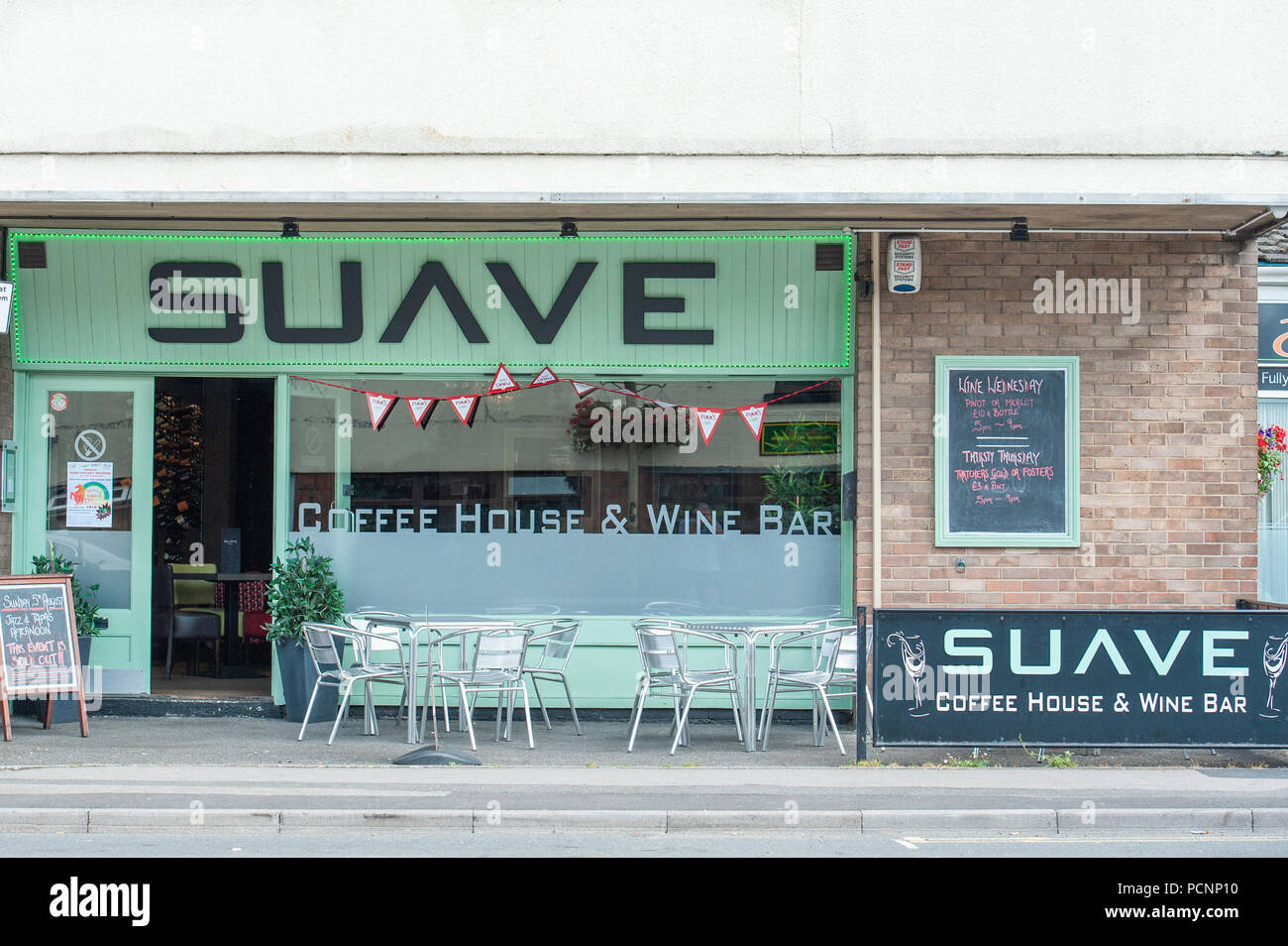 Suave Wine Bar, a play on words, in Westbury, Wiltshire, UK Stock Photo