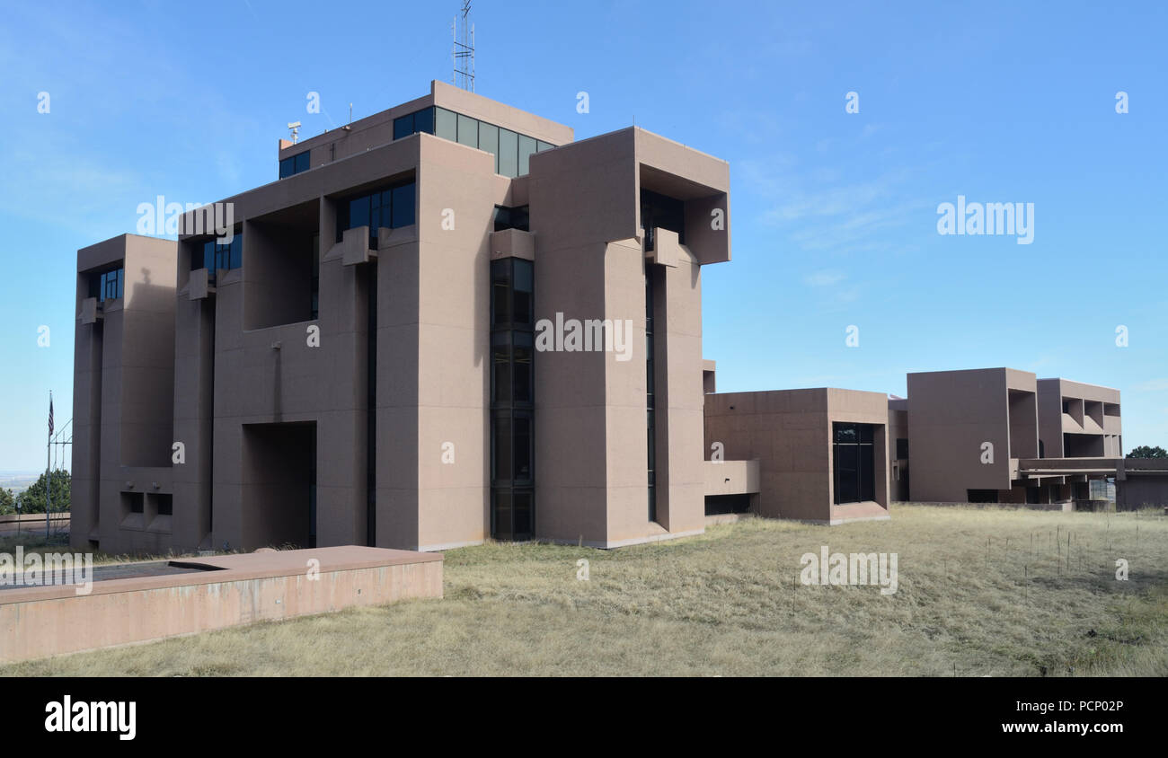 This building was designed by modernist architect I.M. Pei in 1961. Anasazi cliff dwellings inspired the architecture. The award-winning building was  Stock Photo