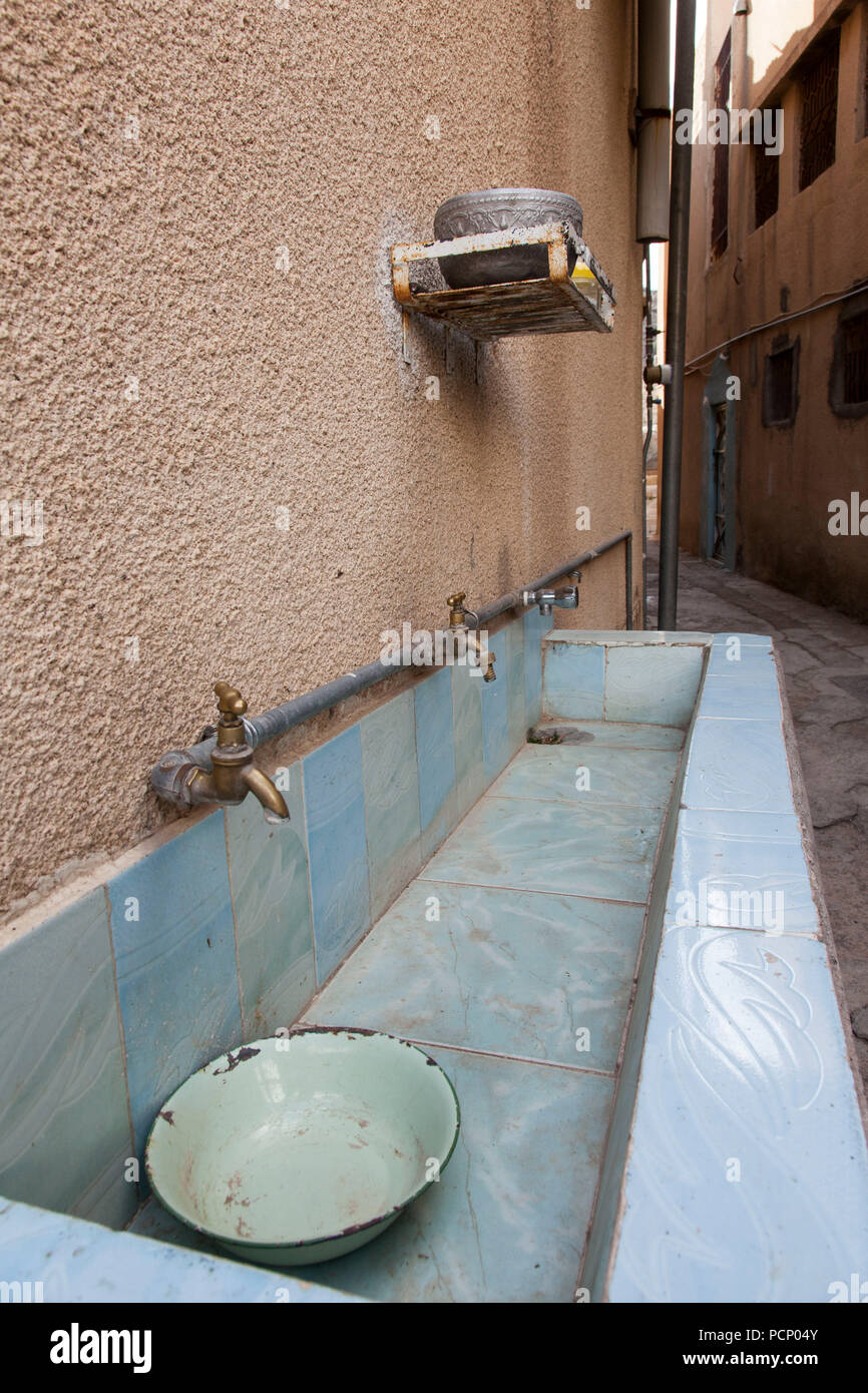 Oman, Al Jebel al Akhdar, sink with bowl Stock Photo