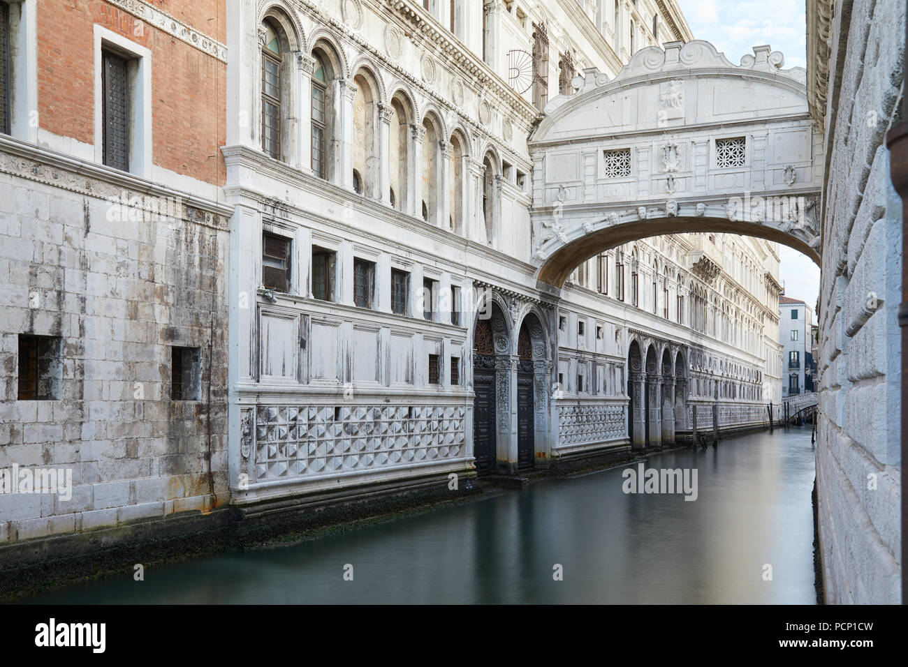 Bridge of Sighs, nobody in Venice, Italy Stock Photo