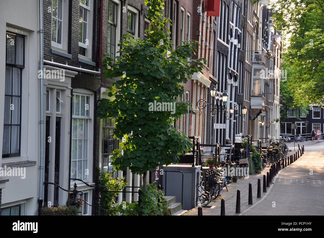 Row of houses in Amsterdam, Netherlands Stock Photo
