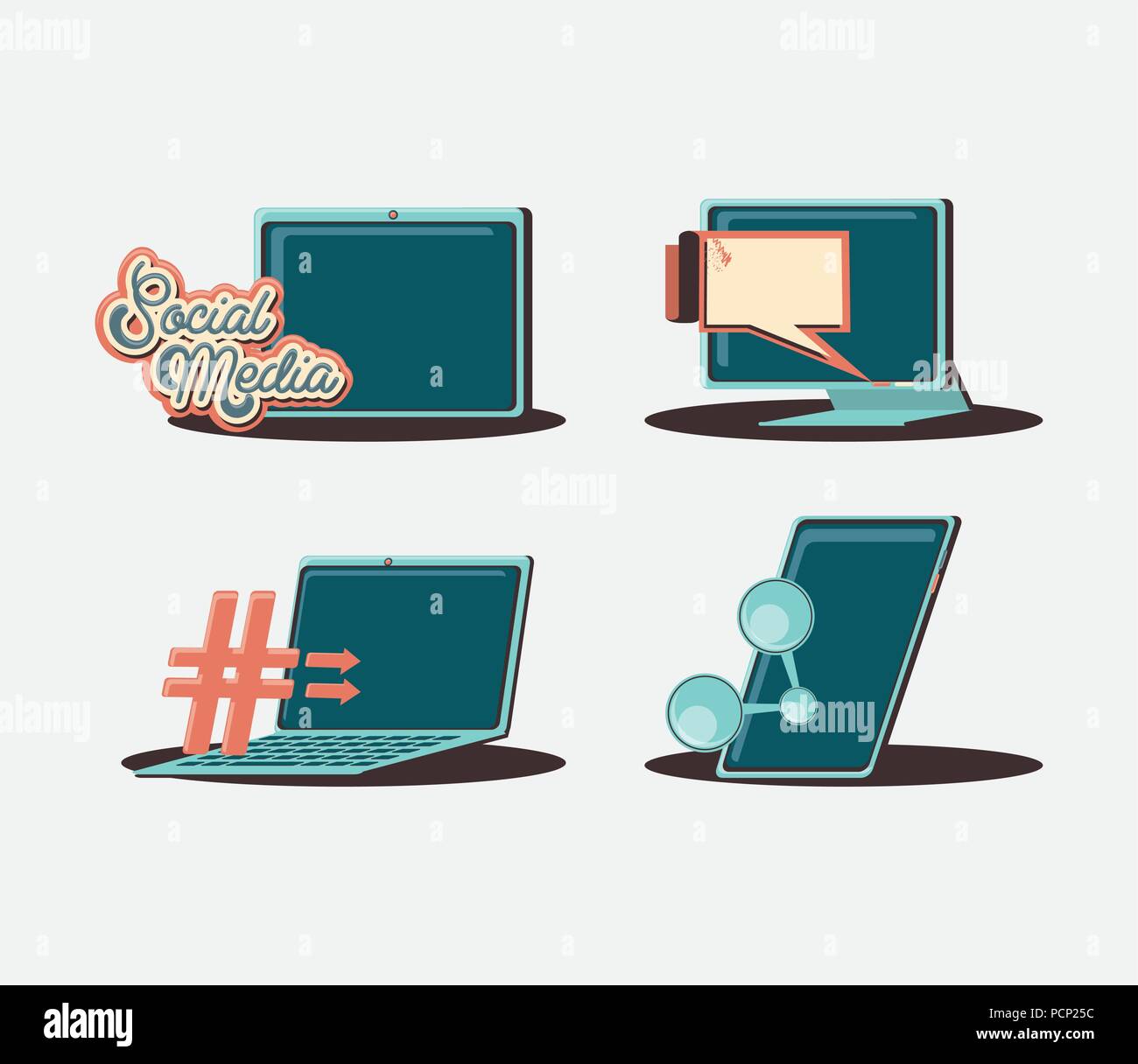social media set icons vector illustration design Stock Vector Image ...