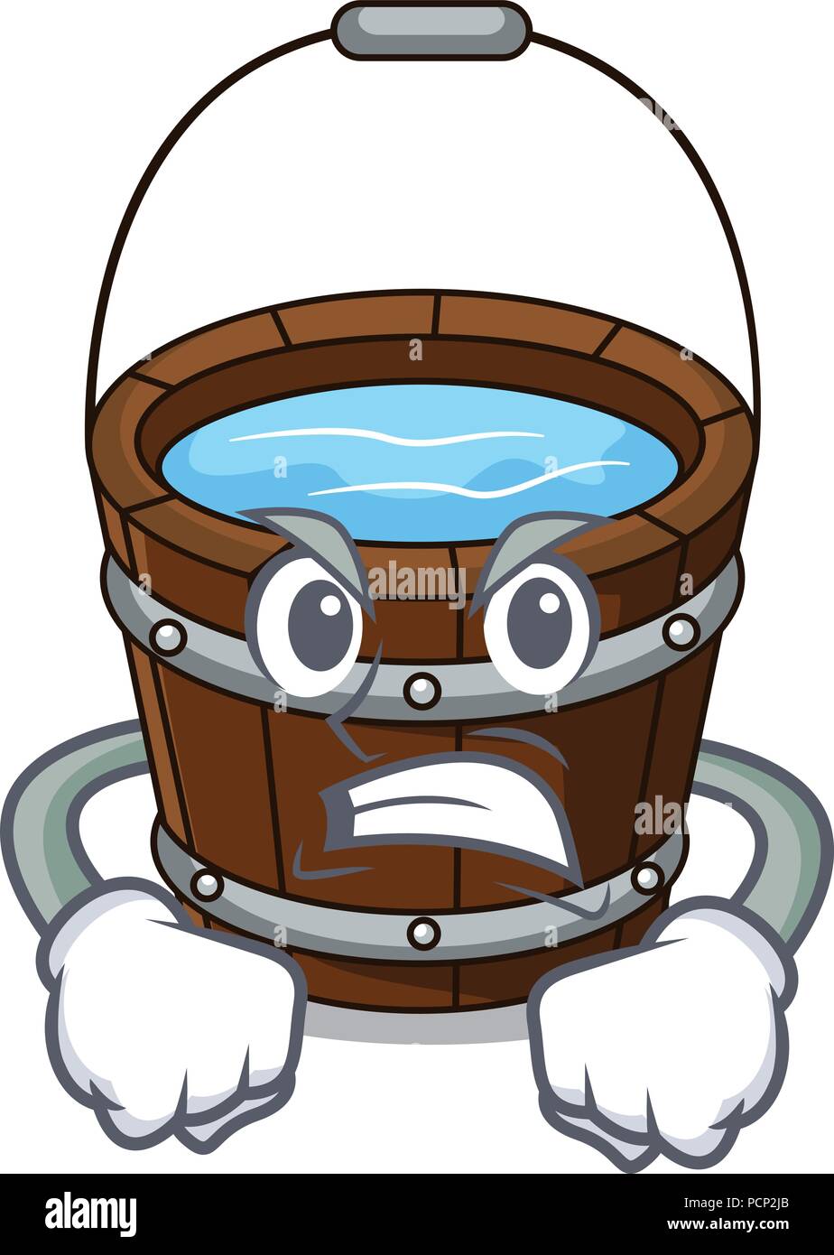 Angry wooden bucket mascot cartoon Stock Vector Image & Art - Alamy