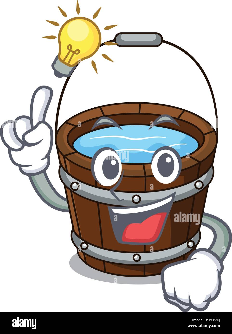 Have an idea wooden bucket mascot cartoon Stock Vector Image & Art - Alamy