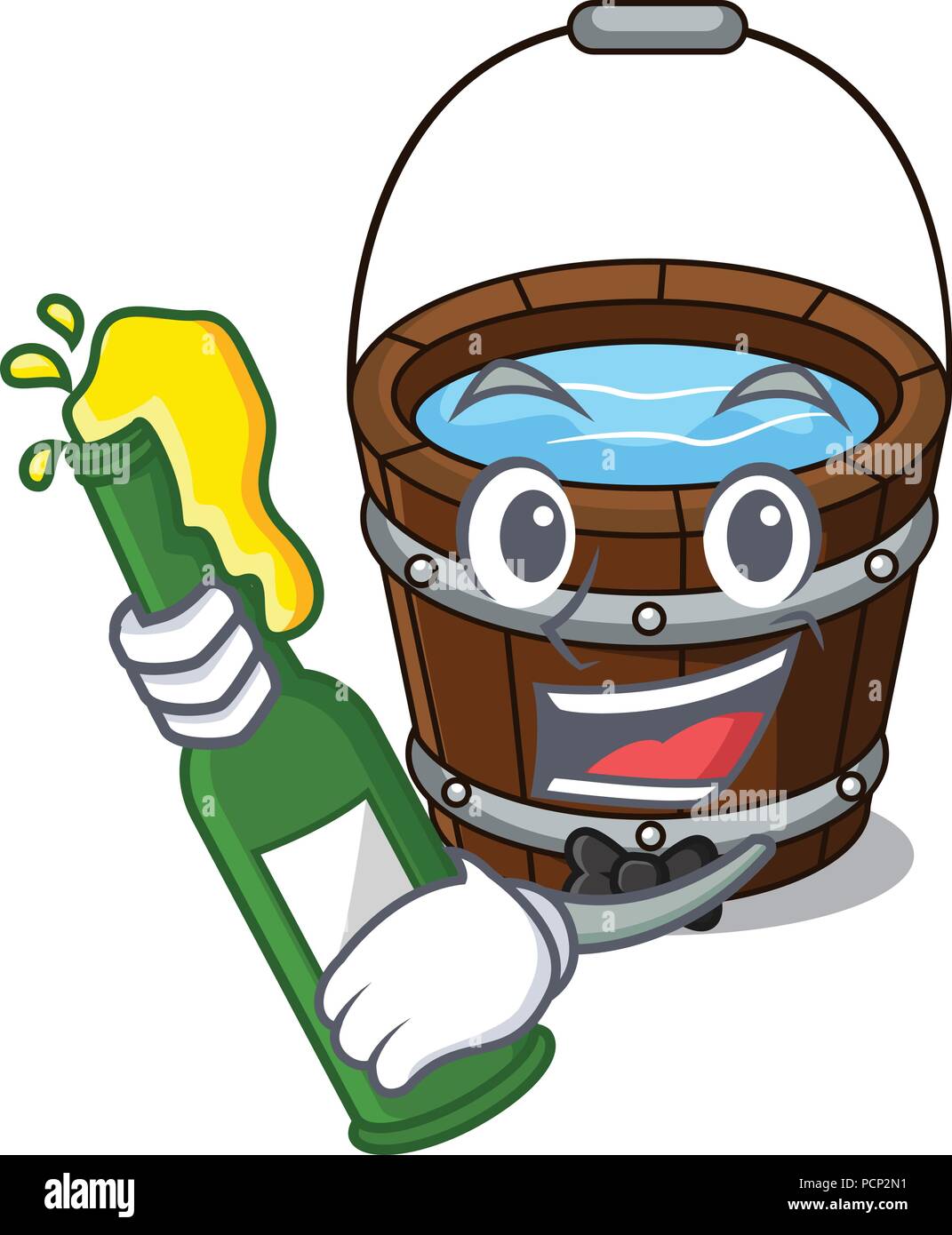 With beer wooden bucket mascot cartoon Stock Vector Image & Art Alamy