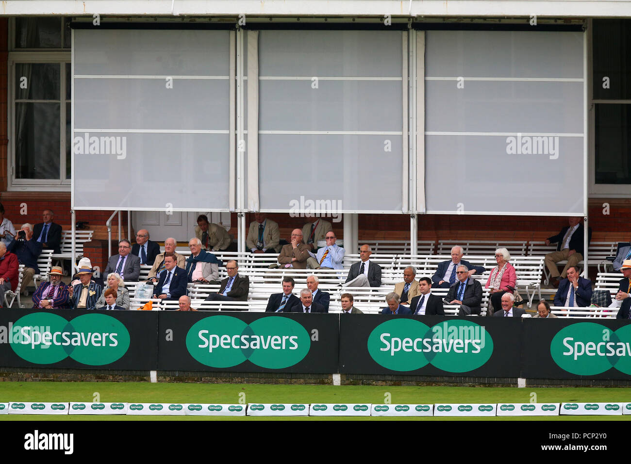 Mcc Members Look On From The Pavilion During Middlesex Ccc Vs