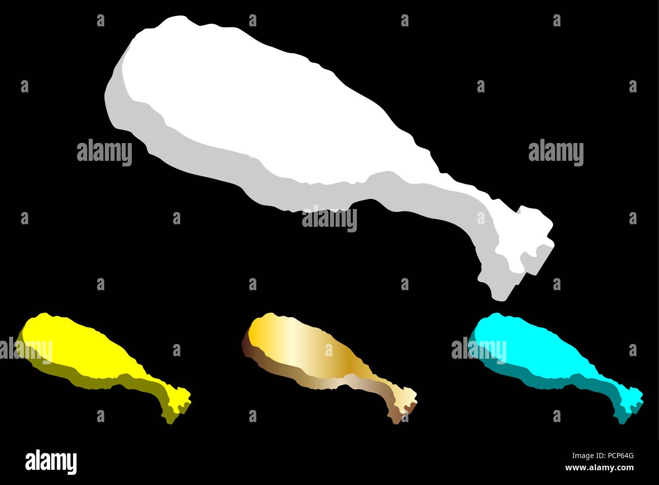 3D map of Saint Kitts (Federation of Saint Christopher and Nevis, Saint