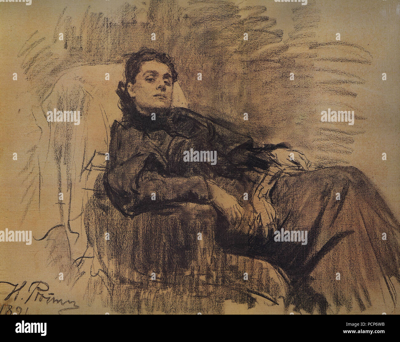 Portrait of the actress Eleonora Duse (1858-1924), 1891 Stock Photo - Alamy