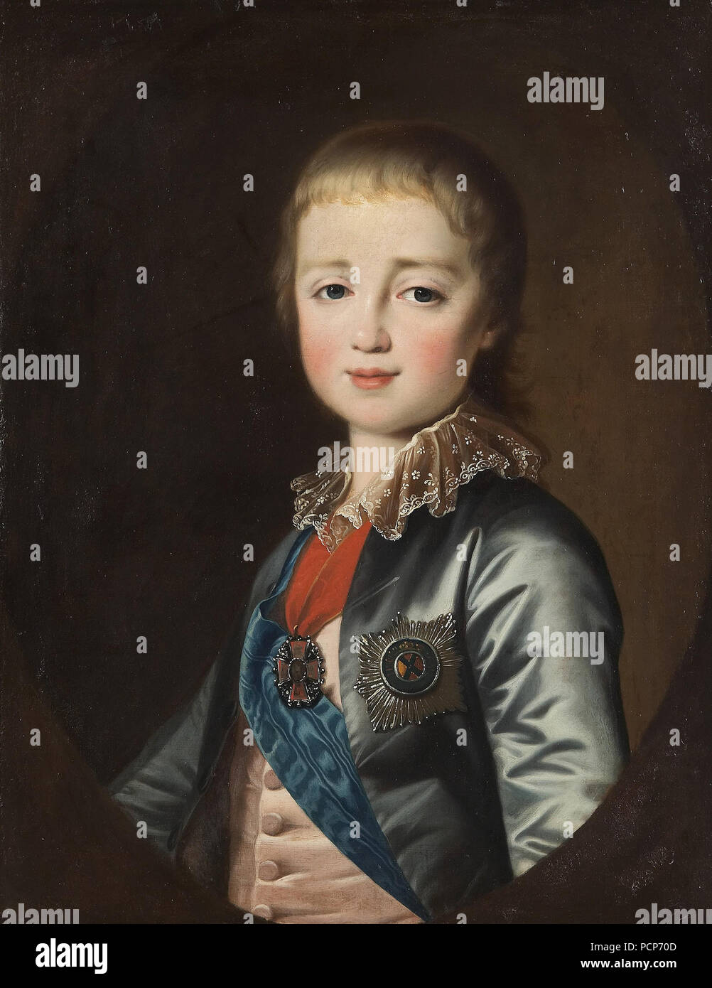 Portrait of Grand Duke Constantine Pavlovich of Russia (1779-1831), End 1780s. Stock Photo