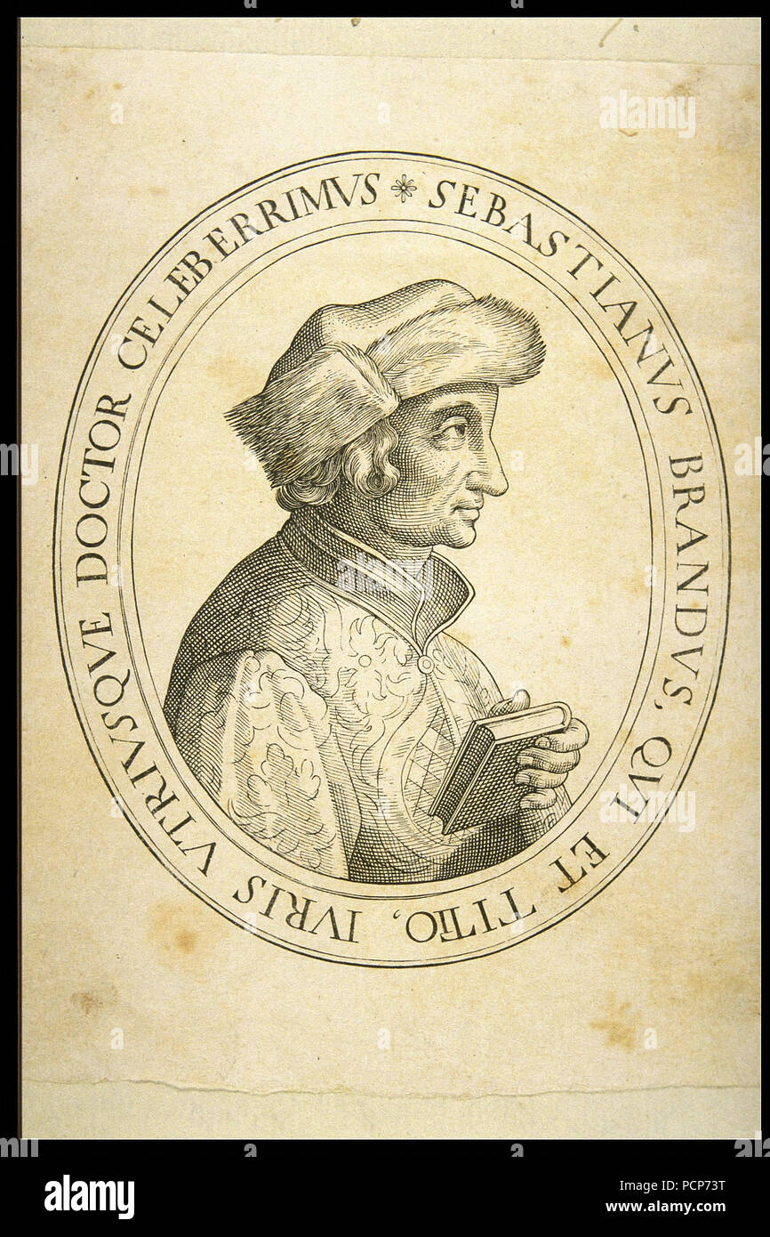 Portrait of Sebastian Brant , c. 1497. Stock Photo