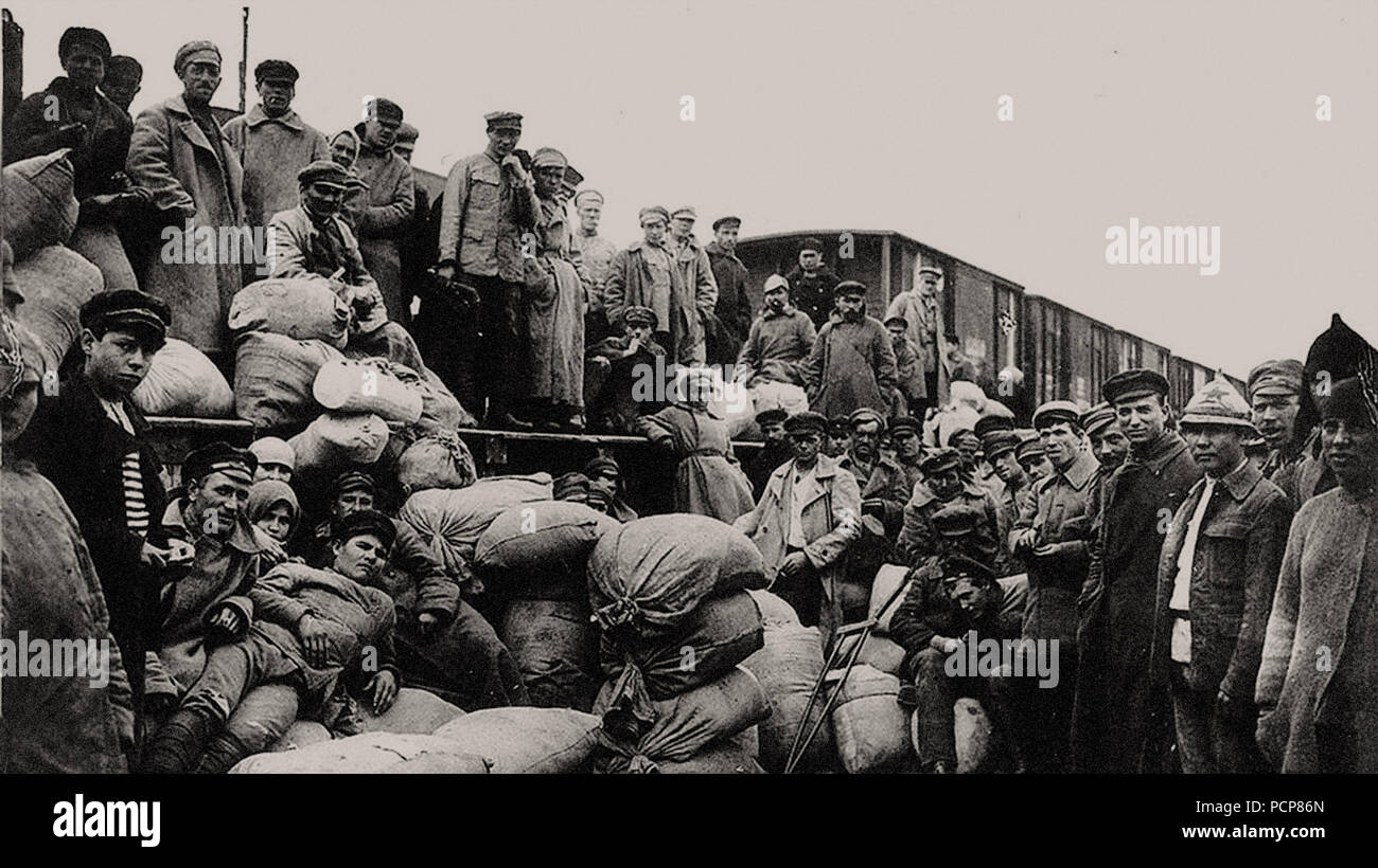 The food brigade (Prodotryad) is sent to Tambov, 1919. Stock Photo