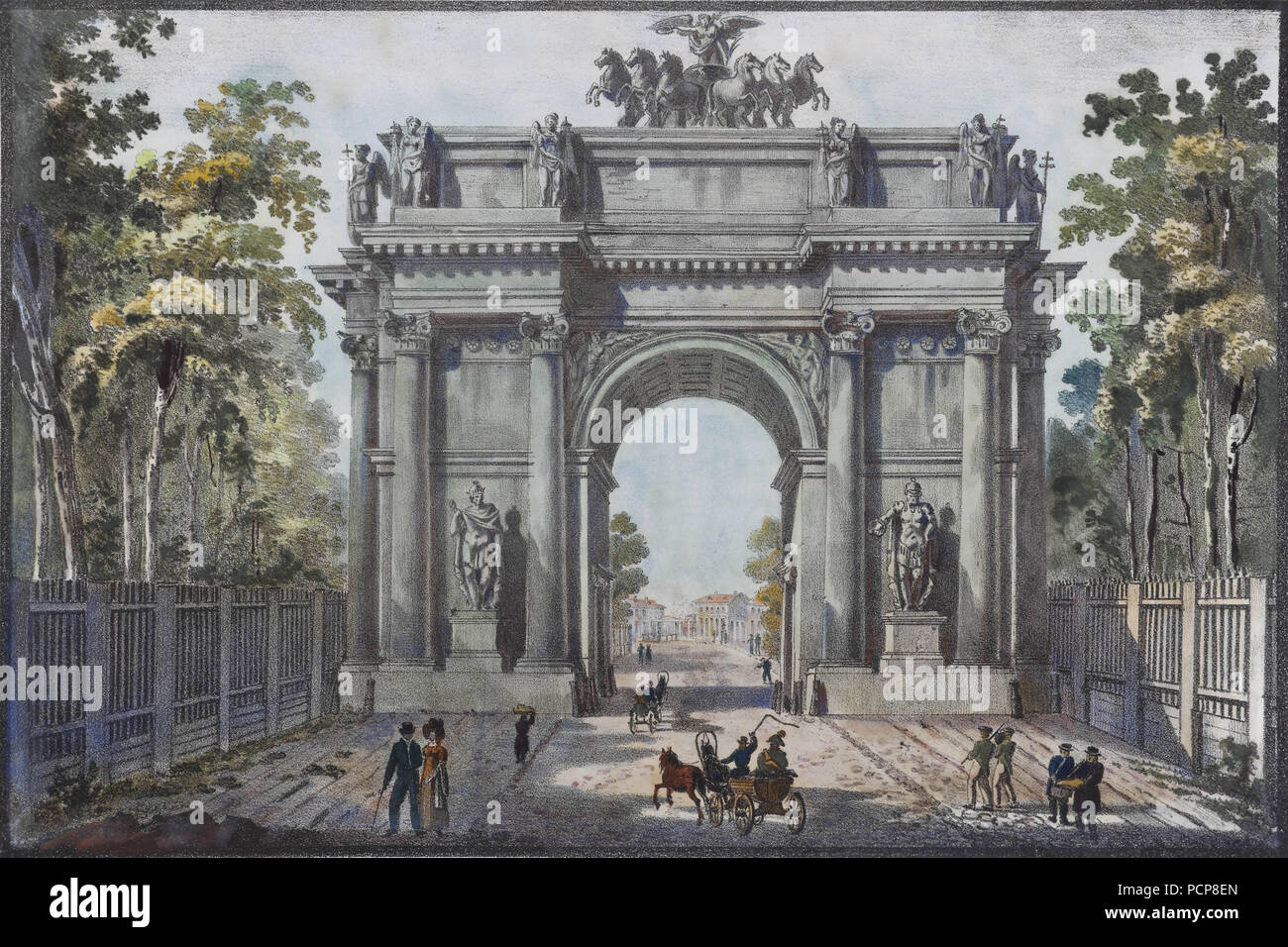 The Narva Triumphal Gate in St. Petersburg, 1821 Stock Photo Alamy