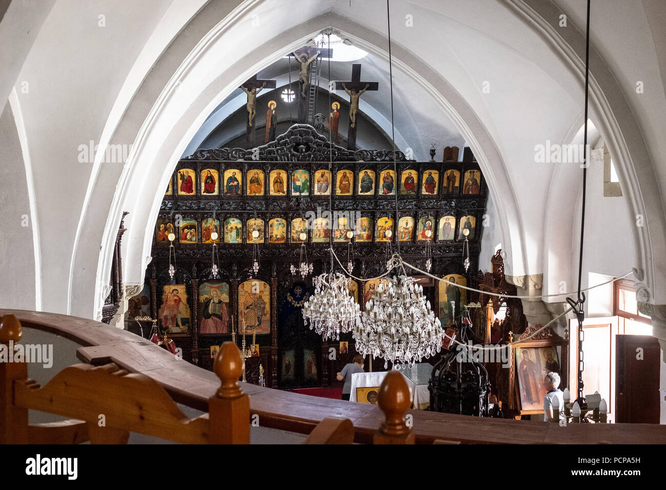Interior of picturesque church, Holy Church of Saints Constantine and Helen situated in the scenic village of Tochni, Larnaca region of Cyprus Stock Photo