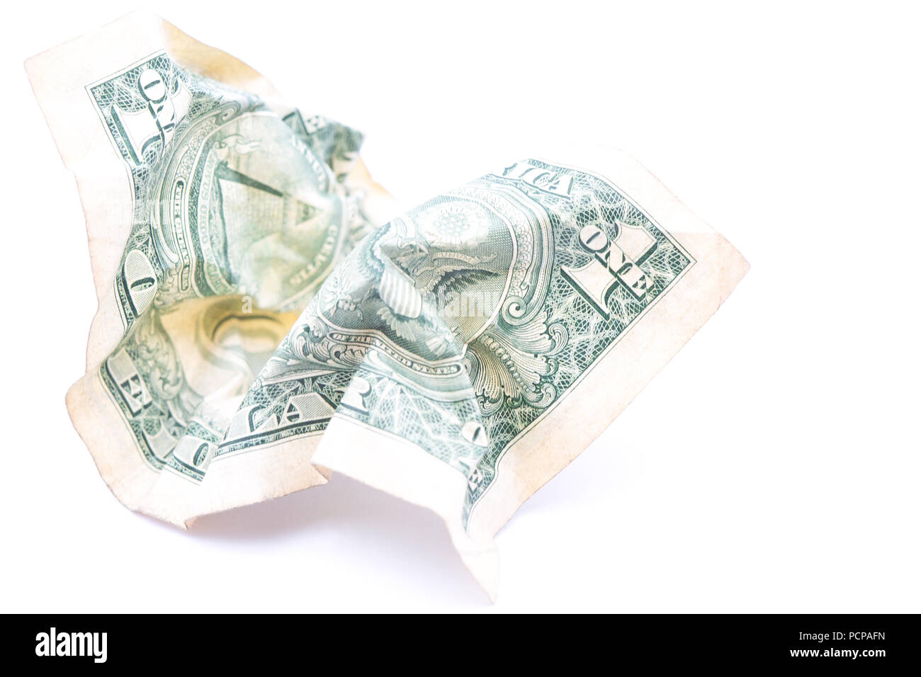 blurred crumpled dollar money background like concept of problem Stock ...