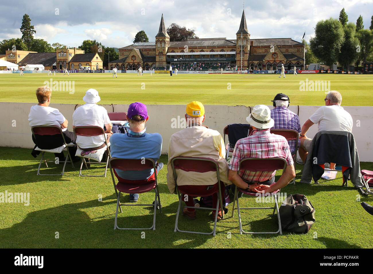 General view of the ground as spectators look on during Gloucestershire CCC vs Essex CCC