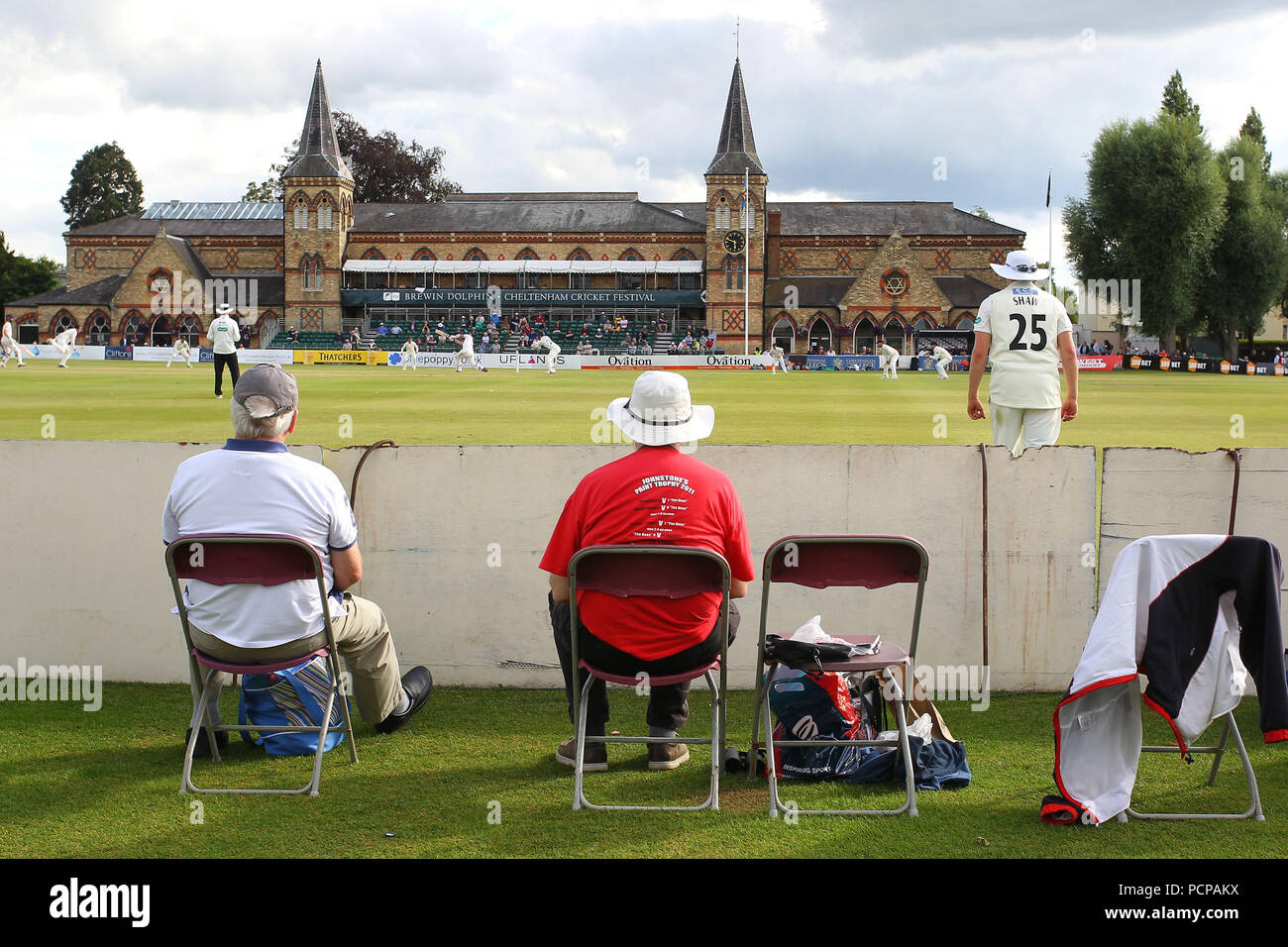 General view of the ground as spectators look on during Gloucestershire CCC vs Essex CCC