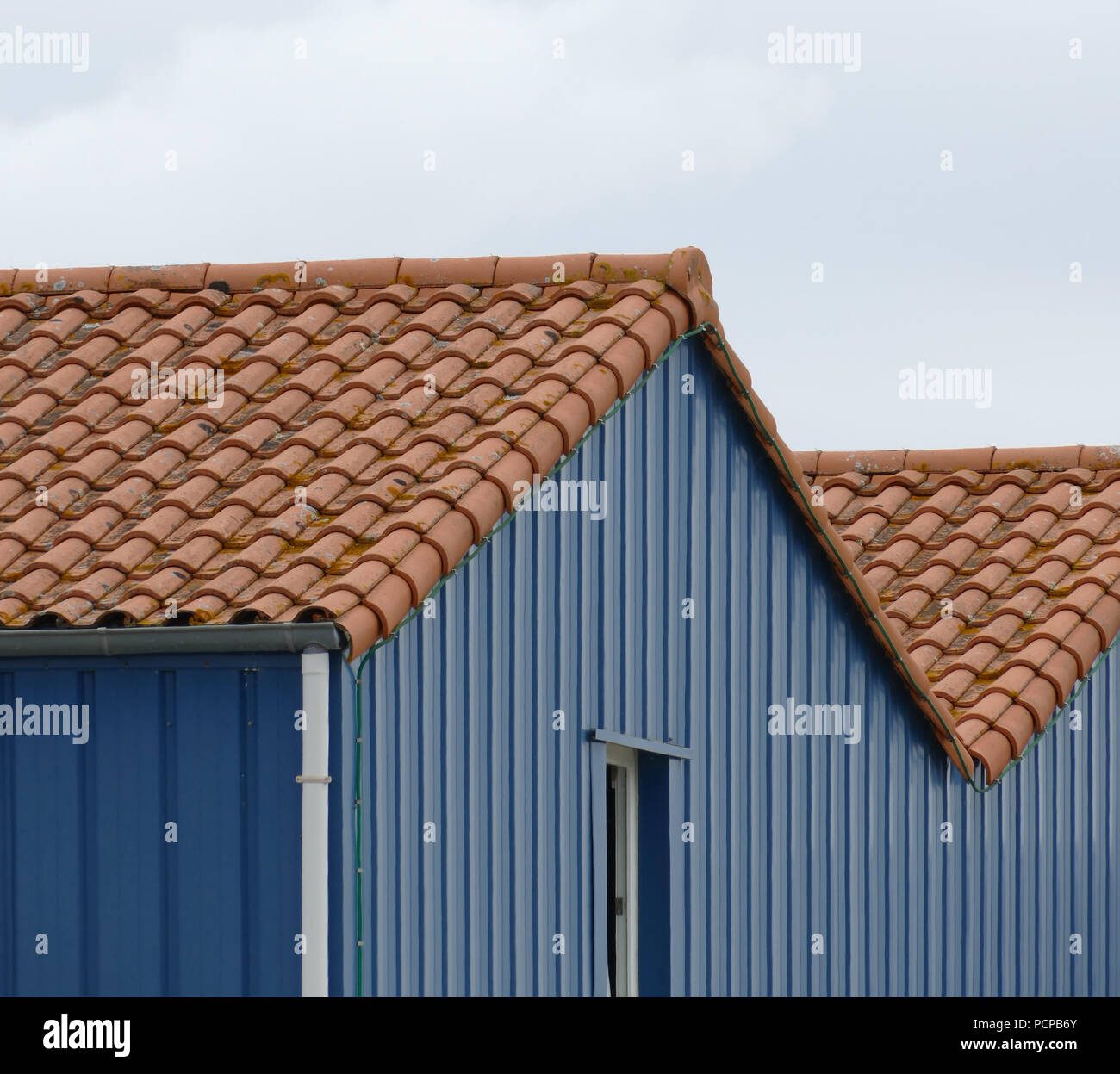 Geometrical view of blue houses Stock Photo