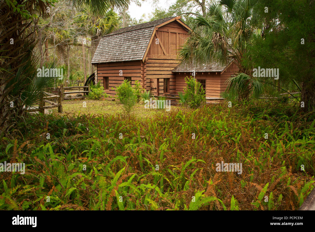 Juniper Springs CCC Millhouse, Ocala National Forest,  Florida Stock Photo