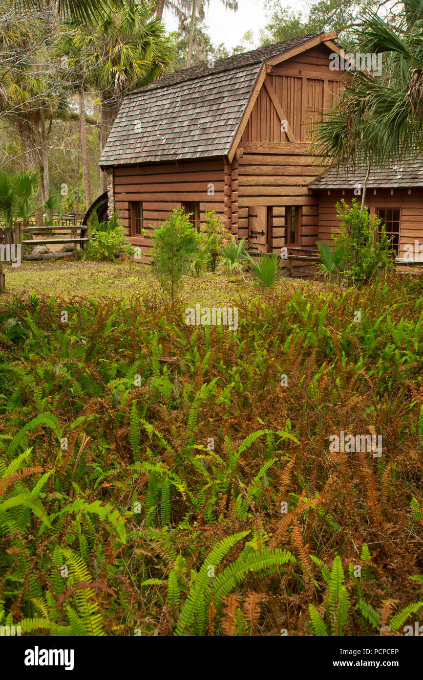 Juniper Springs CCC Millhouse, Ocala National Forest,  Florida Stock Photo