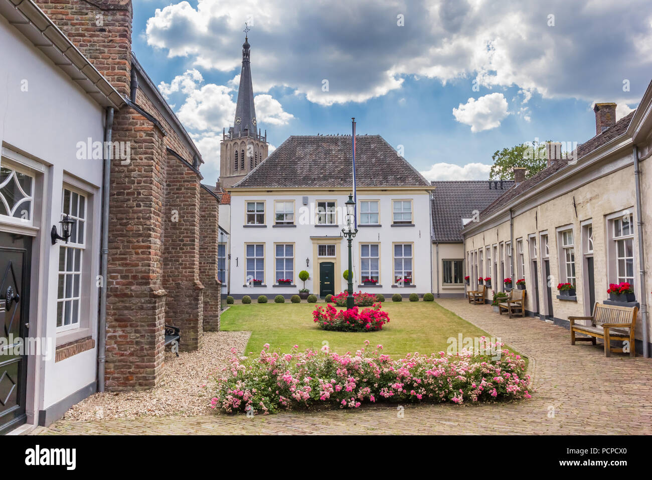 Courtyard of the historic guest house of Doesburg, Holland Stock Photo