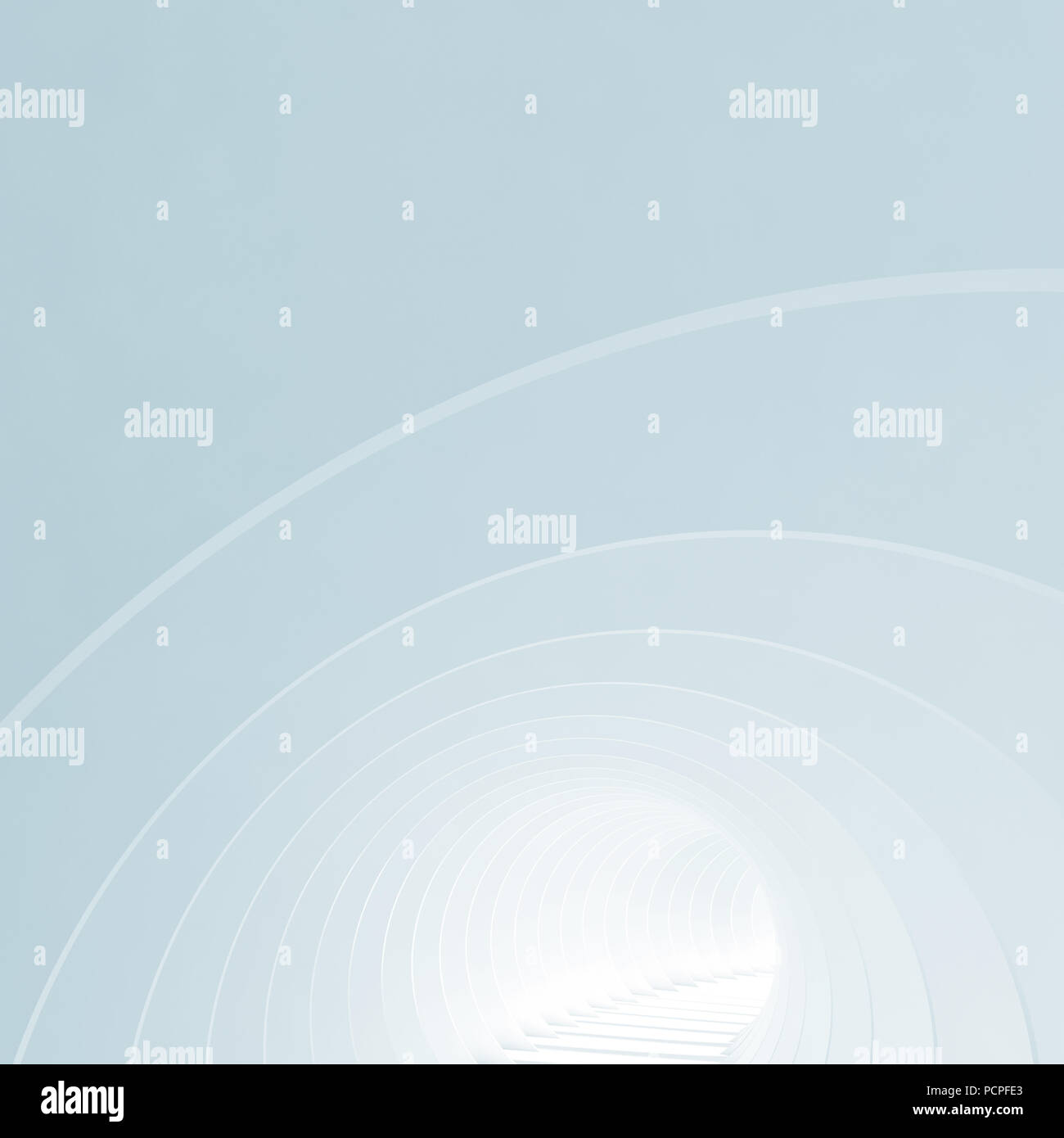 Abstract blue minimal architecture background with soft shapes. 3d ...