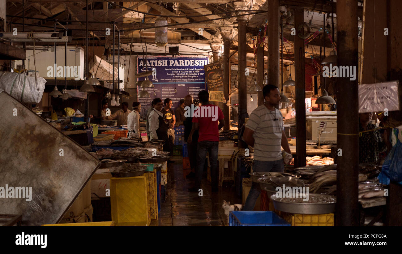 Fish section of the Shivaji Market, Pune Stock Photo