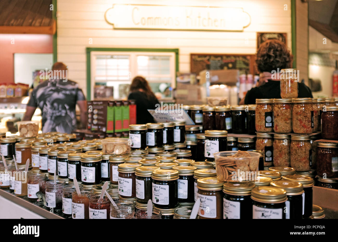 Display of homemade jams for sale hires stock photography and images