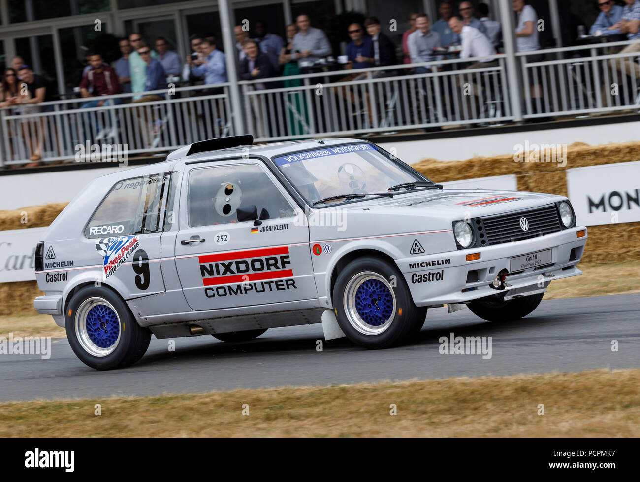 1987 Volkswagen Golf Bi-Motor Pikes Peak entrant with driver Jochi Kleint  at the 2018 Goodwood Festival of Speed, Sussex, UK Stock Photo - Alamy