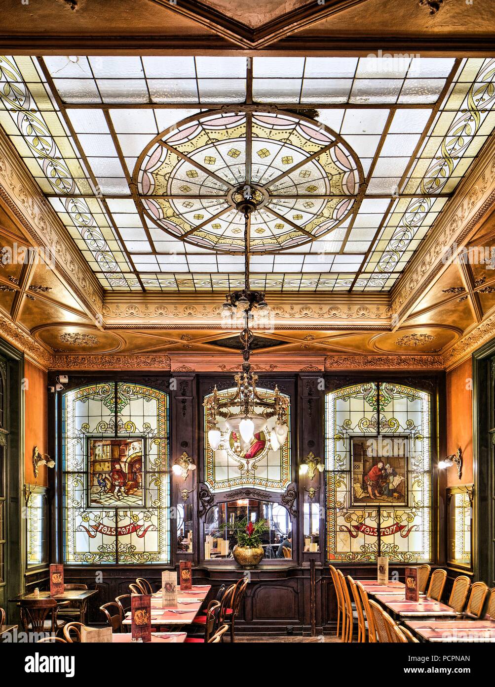 Taverne-Restaurant Falstaff, 17-19 Rue Henri Maus, Brussels, Belgium, (1903), c2014-2017. Artist: Alan John Ainsworth. Stock Photo