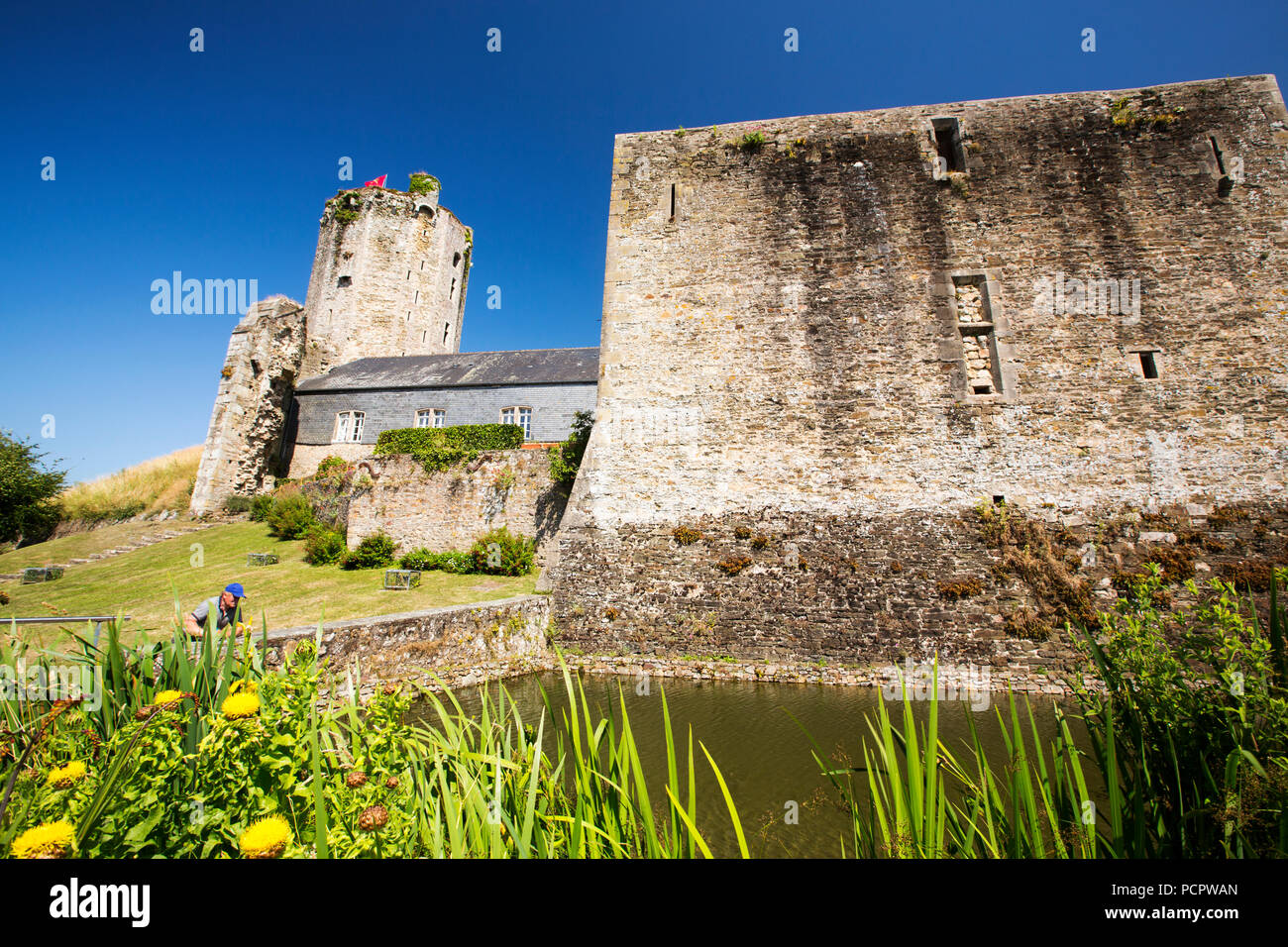 The Chateau de Bricquebec in Bricquebec, normandy, France. Stock Photo