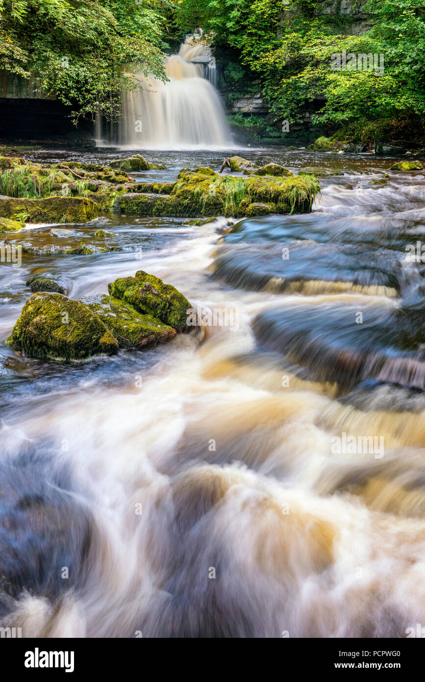 Cauldron Falls at the pretty village of West Burton in the Yorkshire Dales Stock Photo