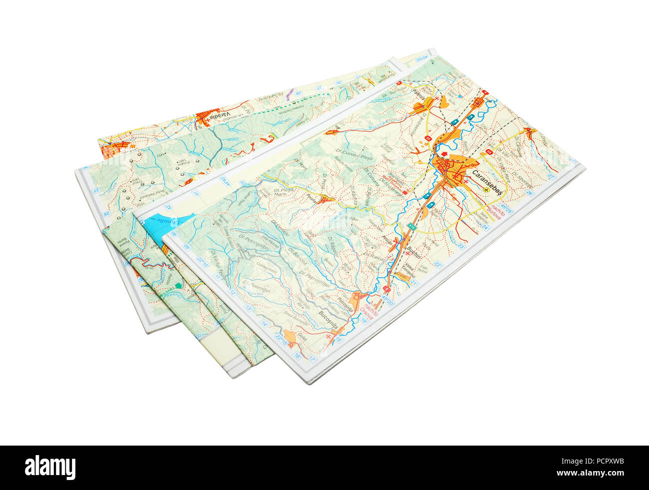 Folded map europe Cut Out Stock Images & Pictures - Alamy