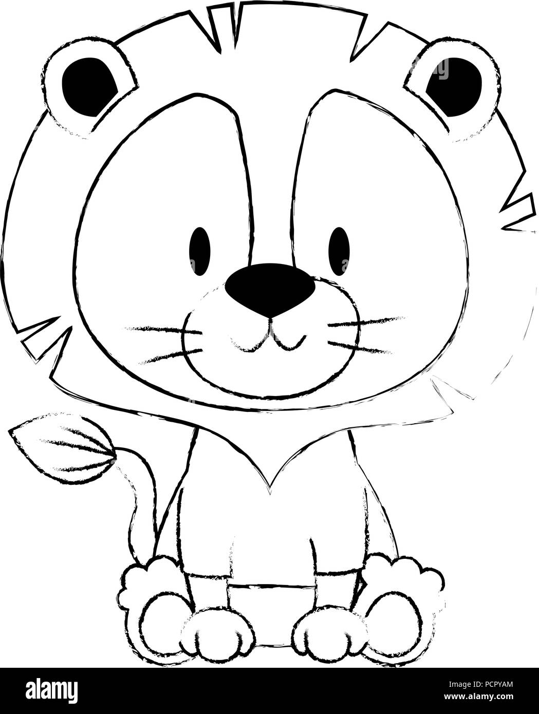 cute and adorable lion character vector illustration design Stock ...