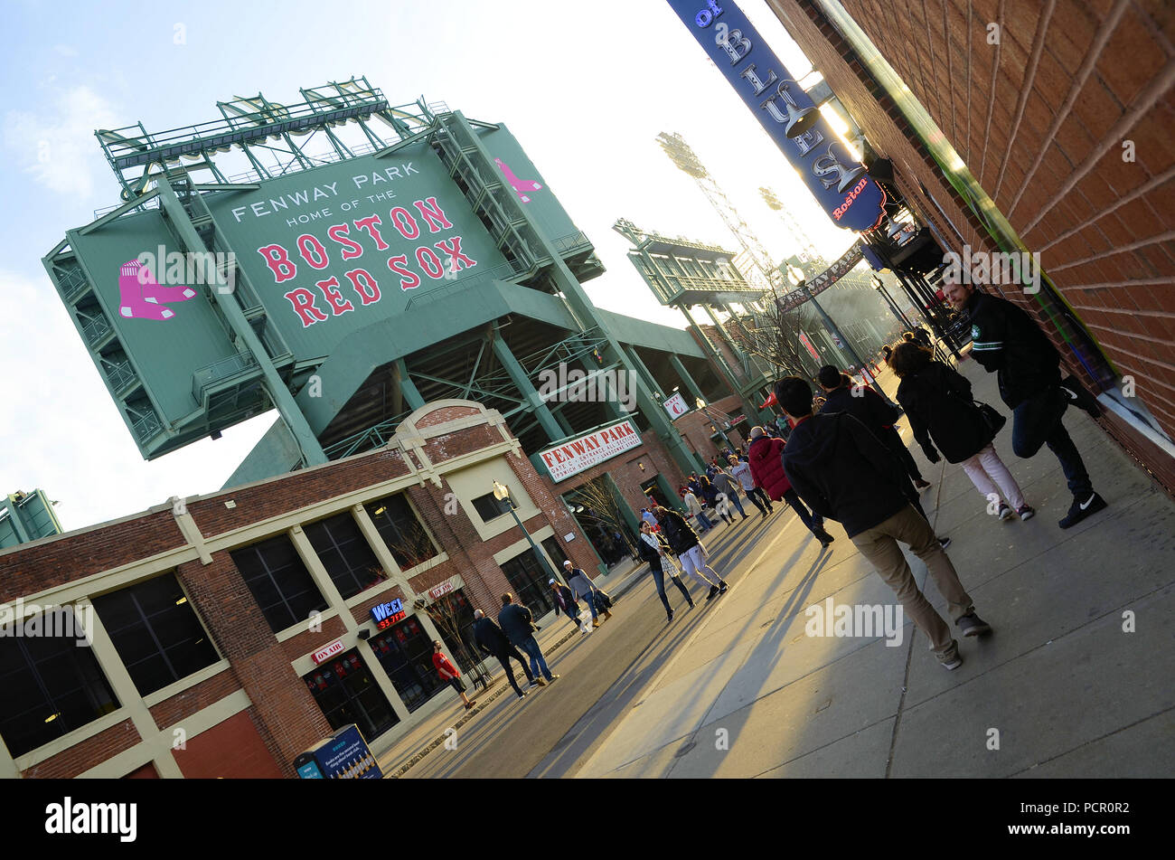 Angled view of the Fenway Park entrance, home of the Boston Red Sox