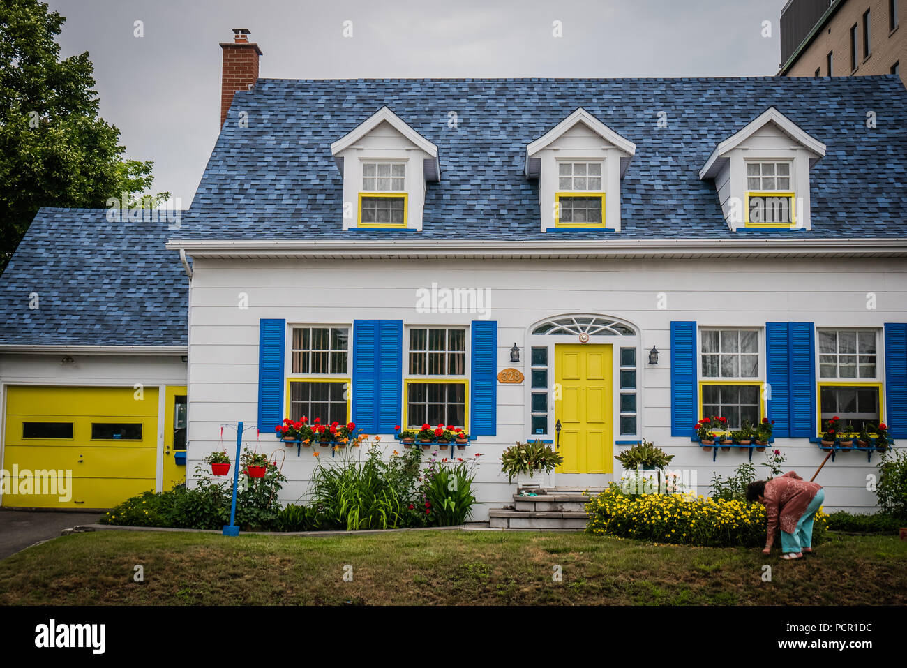 French Style Houses In Levis Quebec Canada Stock Photo Alamy