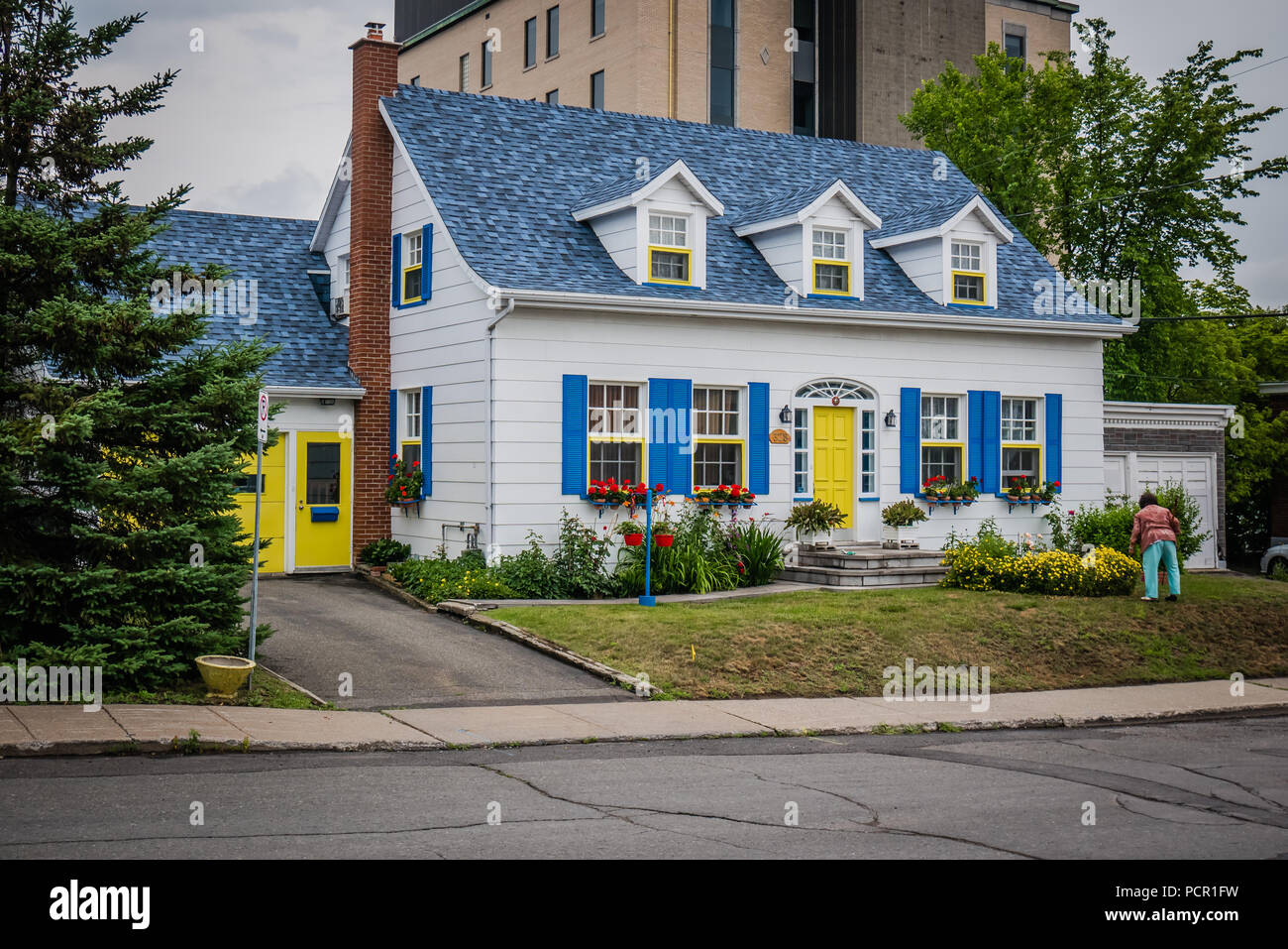 french style houses in levis quebec canada Stock Photo Alamy