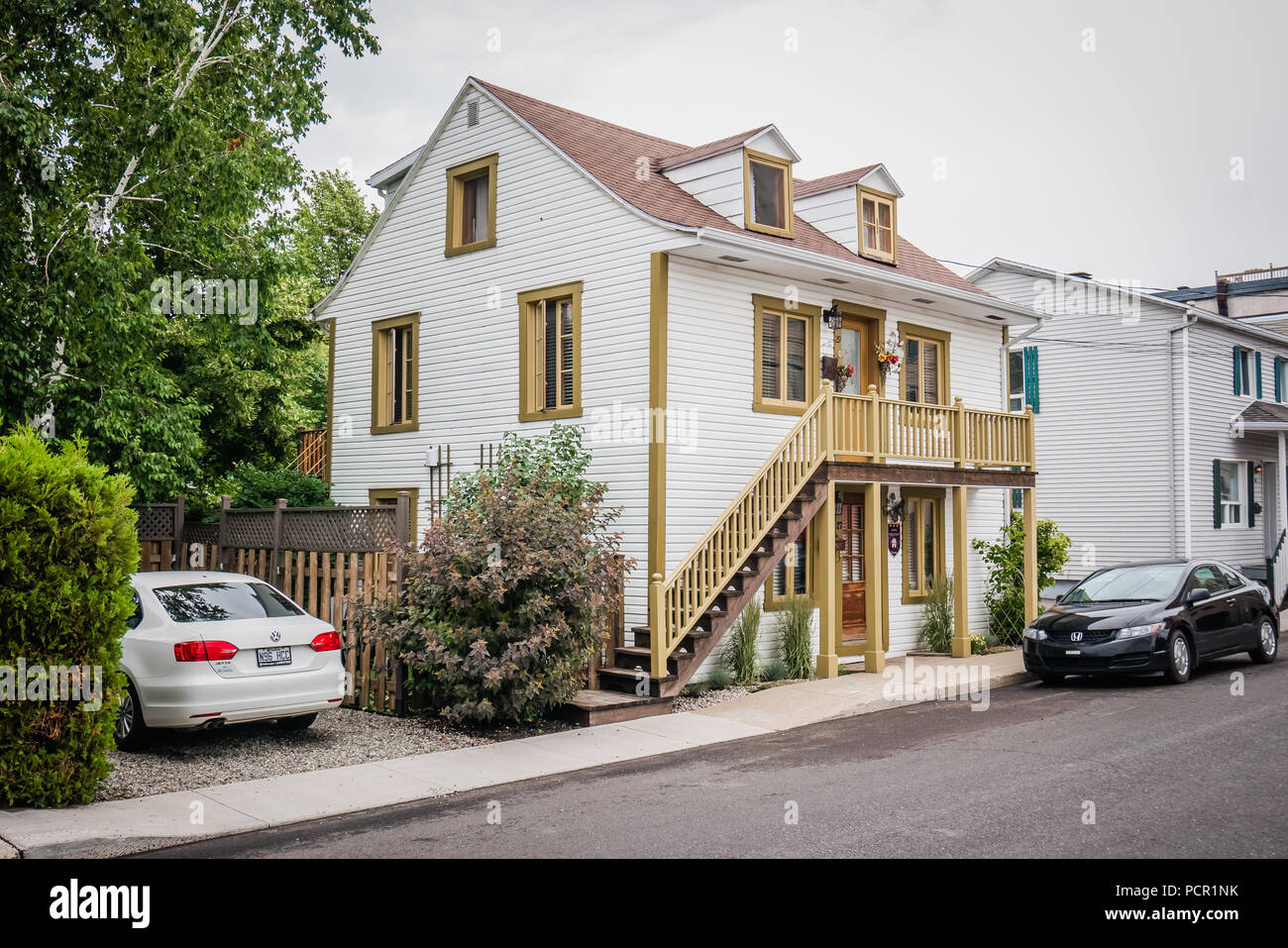 french style houses in levis quebec canada Stock Photo