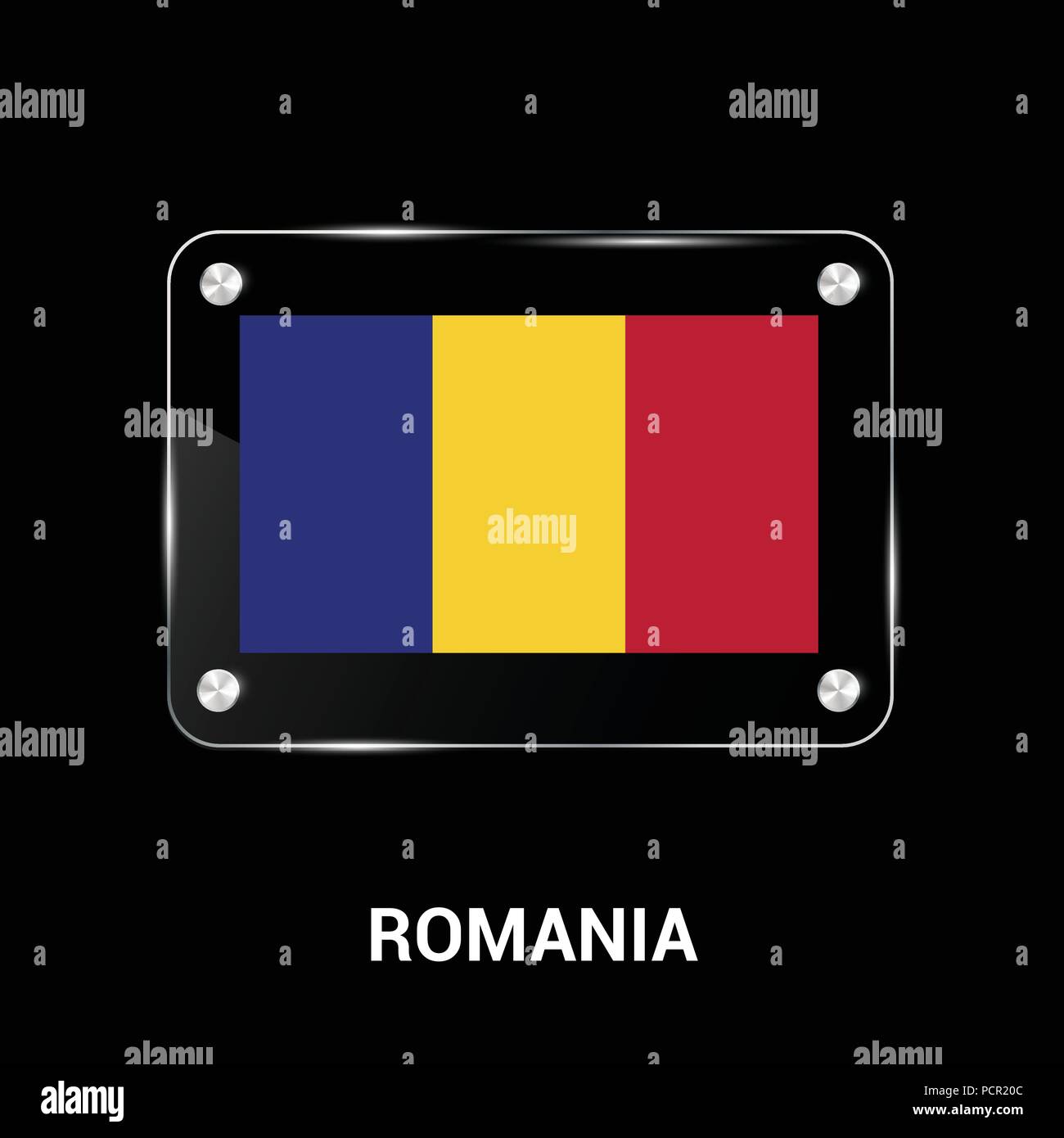 Romania flags design card vector Stock Vector Image & Art Alamy