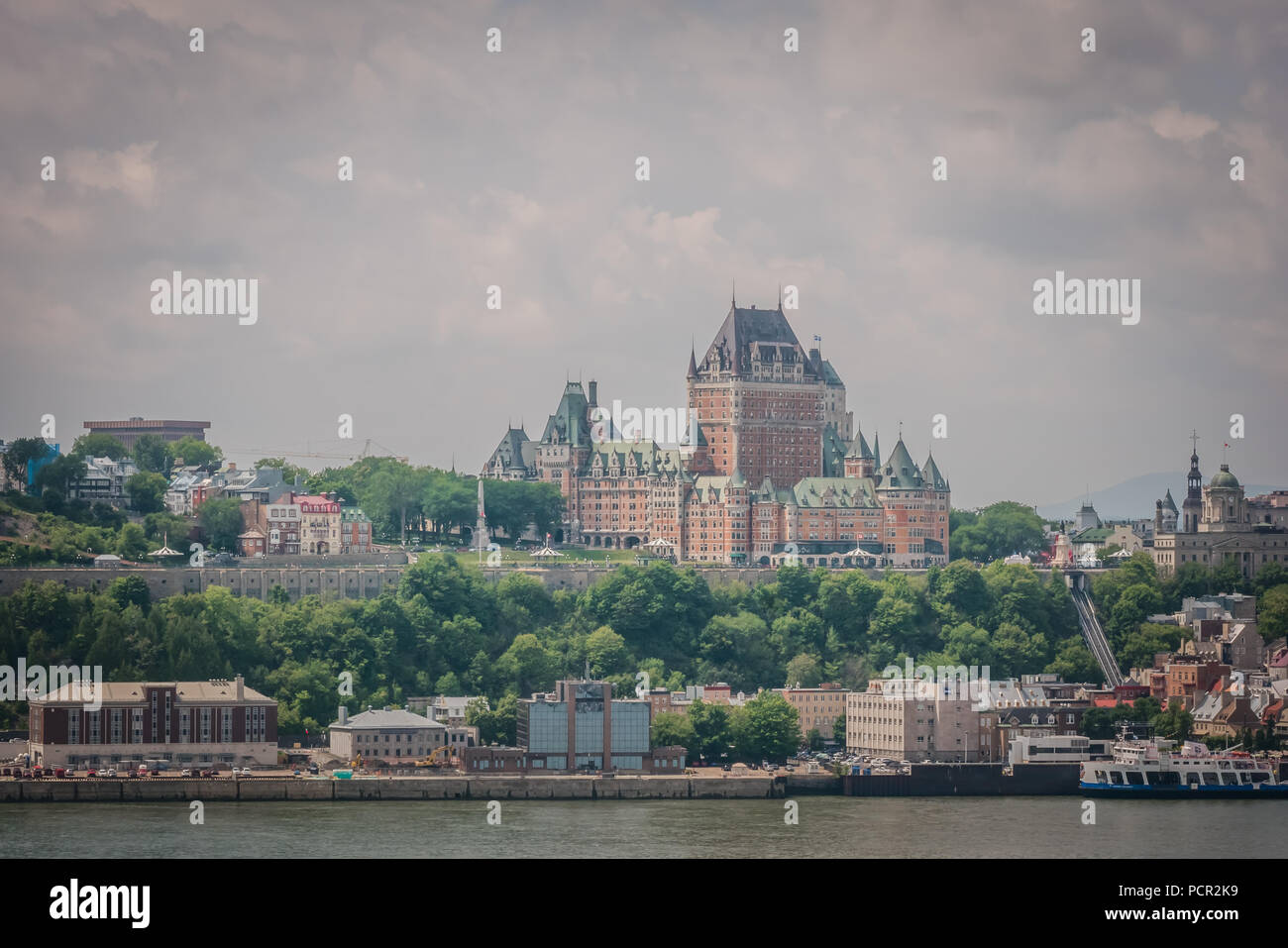 hazy and cloudy day quebec city Stock Photo
