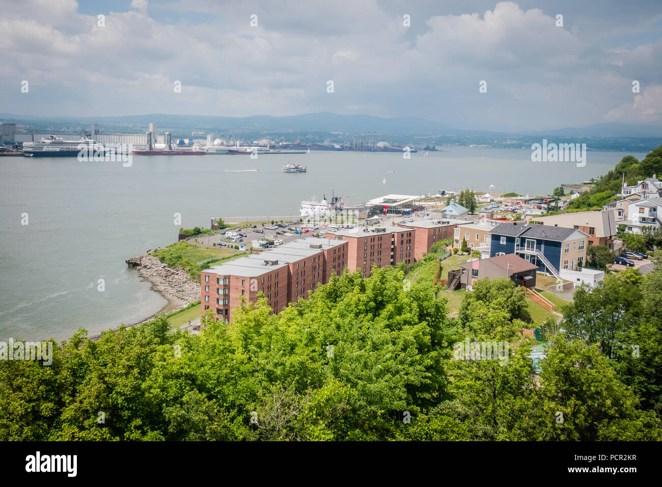 view of quebec city from across st lawrence river Stock Photo