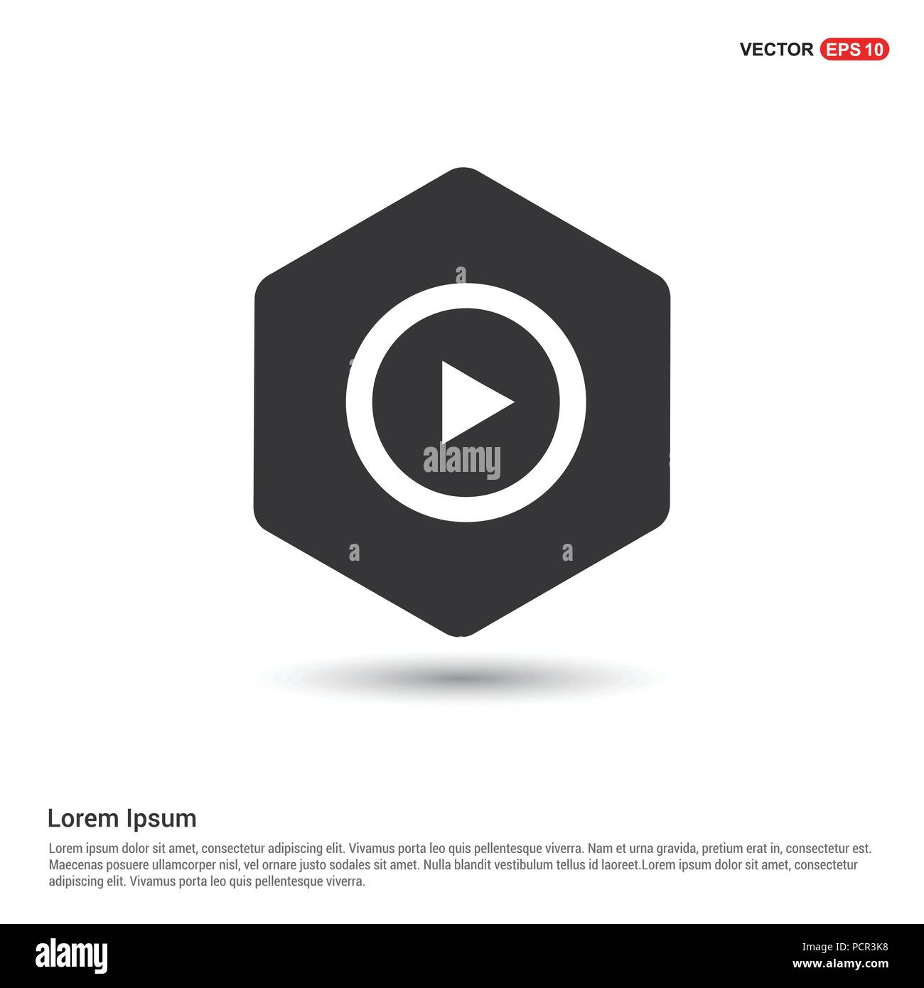 Play button icon Hexa White Background icon template - Free vector icon ...